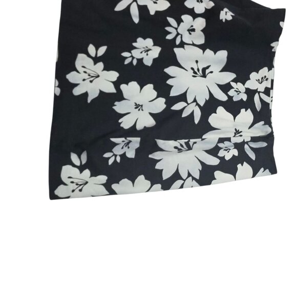 VTG Express Womens Black & White Floral Stretch Mini Skirt Size 1/2 - Picture 8 of 8